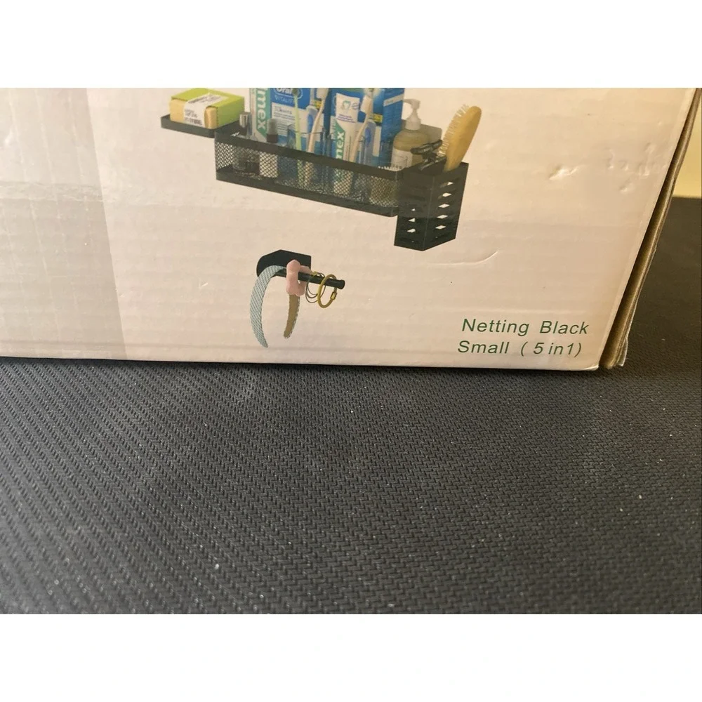 PUSDOM 2-Pack Hanging Storage Baskets w/ 4 Wall Hooks Black Rustproof PSABC-AB